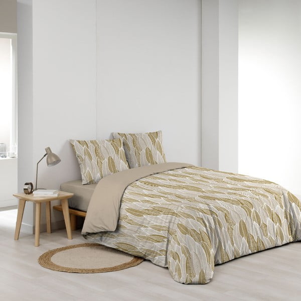 Lenjerie de pat galben ocru din microfibră pentru pat dublu, extinsă 240x220 cm Kim – douceur d'intérieur-image-2