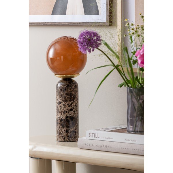 Veioză maro închis din marmură (înălțime 38 cm) Lazio Sphere – Leitmotiv-image-2