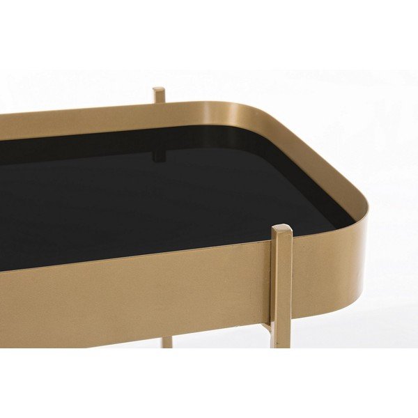 Masă consolă aurie cu blat din sticlă 43x120,5 cm Rashida – Bizzotto-image-3