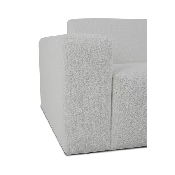 Colțar alb cu tapițerie din stofă bouclé (cu colț pe partea dreaptă) Roxy – Scandic-image-3