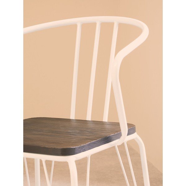 Scaun de dining alb/în culoare naturală din lemn de ulm District – Premier Housewares-image-3