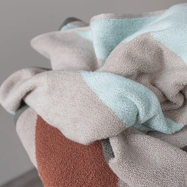 Prosop verde mentă din bumbac organic din frotir 70x133 cm Diagonal – Mette Ditmer Denmark-image-3