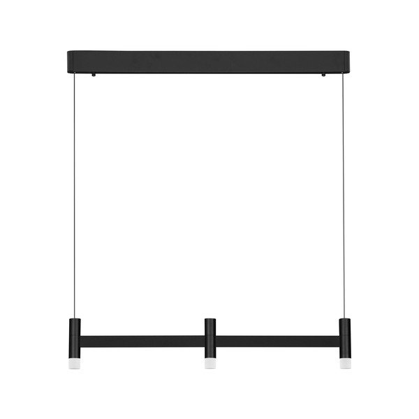 Lustră negru-mat LED cu intensitate reglabilă din aluminiu cu abajur din sticlă acrilică Poetic – Nova Luce