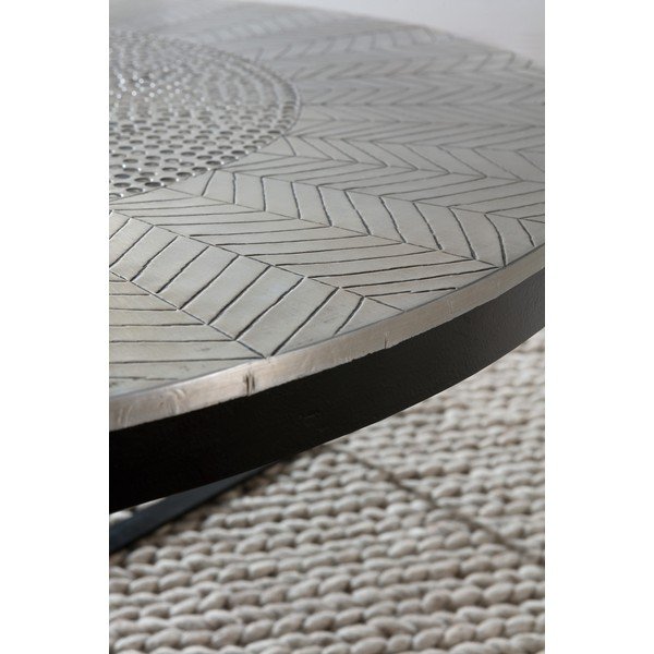 Măsuță de cafea neagră/gri rotundă cu aspect mat ø 90 cm Clarisa – MOME-image-2