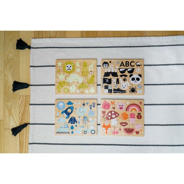 Set 4 puzzle-uri din lemn Kindsgut Colours-image-1