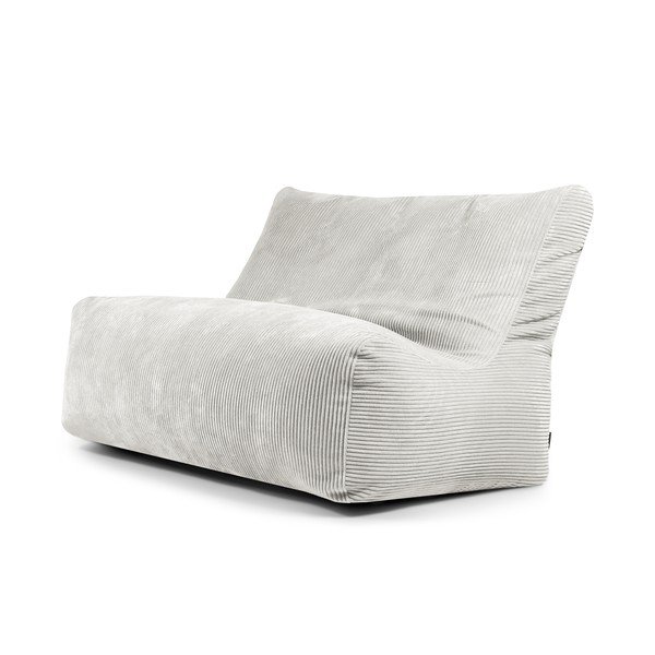 Fotoliu bean bag crem cu tapițerie din catifea reiată Sofa Seat Lounge – SLOWDOWN