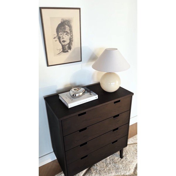 Comodă în culoare naturală închisă din lemn de stejar 75x85x38 cm Garrison – Rowico-image-1