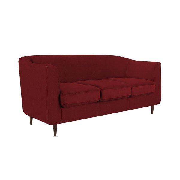 Canapea cu tapițerie din catifea Kooko Home GLAM, roșu, 175 cm-image-3