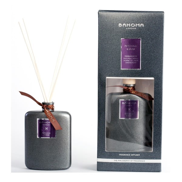 Difuzor de parfum Bahoma London, aromă de patchouli și mosc, 100 ml