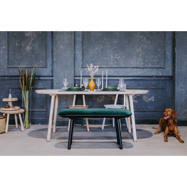 Bancă tapițată din catifea EMKO Naïve, 140 cm, verde-negru-image-3