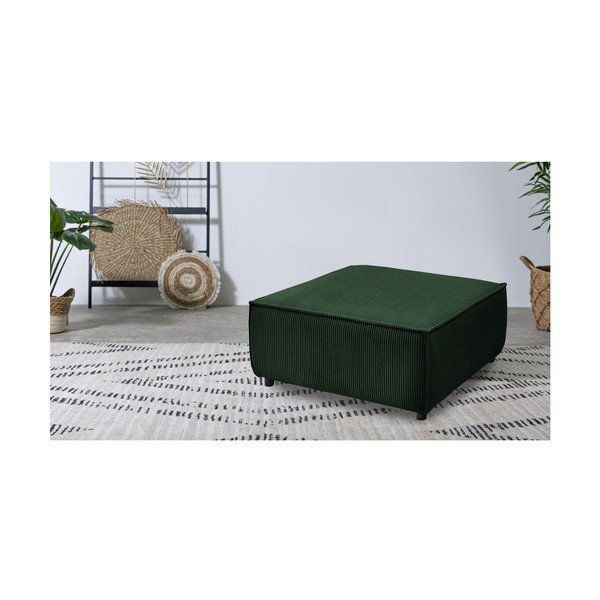 Taburet modular verde cu tapițerie din catifea reiată Nihad modular – Bobochic Paris-image-1
