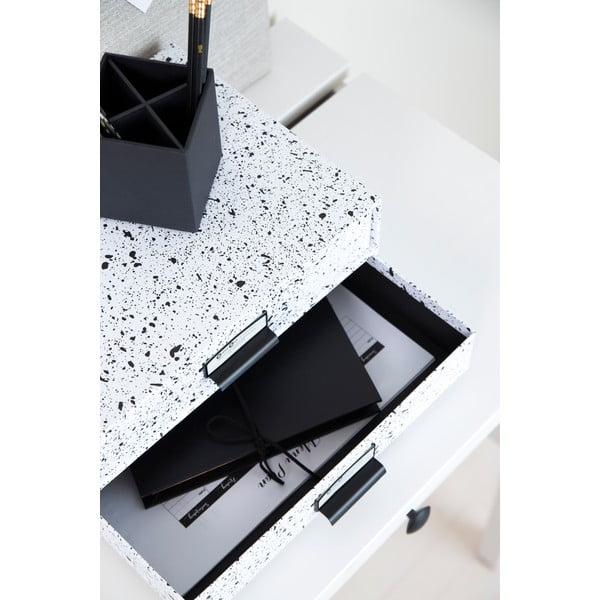 Cutie cu 2 sertare Bigso Box of Sweden Birger, negru-alb-image-3