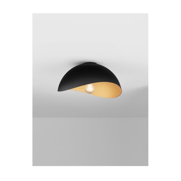 Plafonieră negru-mat/aurie din metal Opsi – Nova Luce-image-3