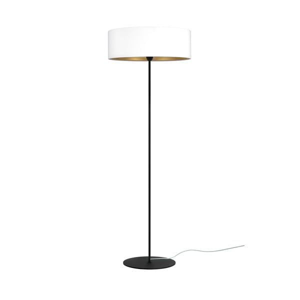 Lampadar cu detaliu auriu Sotto Luce Tres XL, ⌀ 45 cm, alb