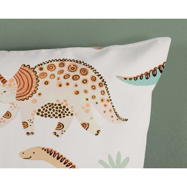 Lenjerie de pat pentru copii maro-bej din bumbac pentru pat de o persoană 140x200 cm Dino – Good Morning-image-3