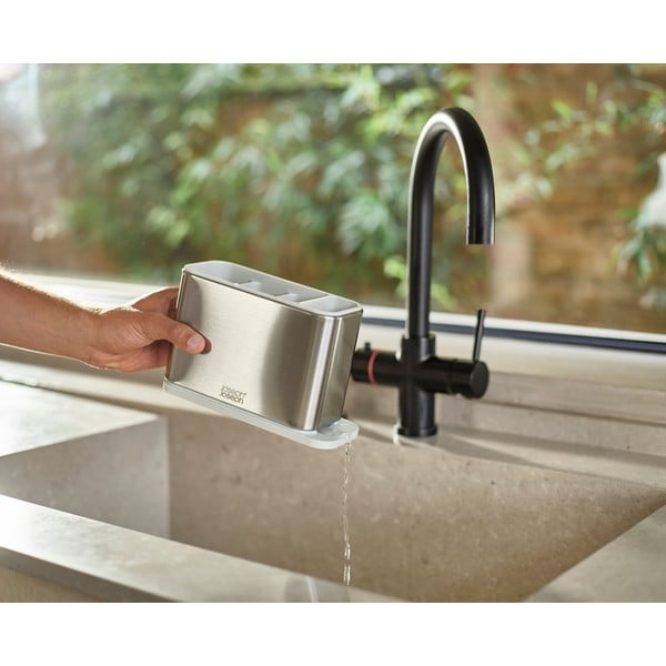 Scurgător de vase argintiu pentru tacâmuri din metal Surface – Joseph Joseph-image-1