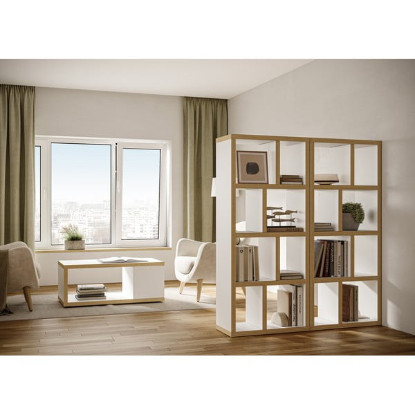 Bibliotecă albă/în culoare naturală 70x159 cm Berlin – TemaHome-image-3