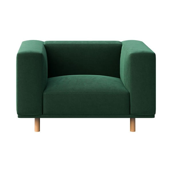 Fotoliu de relaxare verde închis cu tapițerie din catifea Kukumo – Ame Yens-image-2