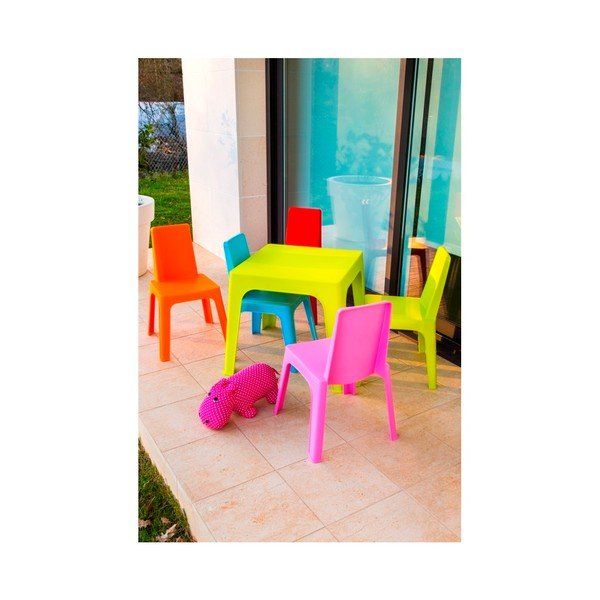 Set grădină pentru copii 1 masă și 2 scaune Resol Julieta, albastru-image-4