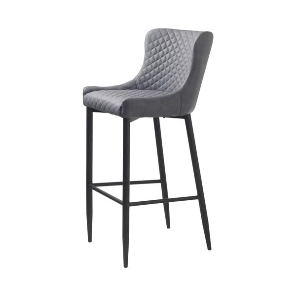 Scaun de bar gri din imitație de piele (înălțime șezut 77 cm) Ottowa – Unique Furniture-image-2
