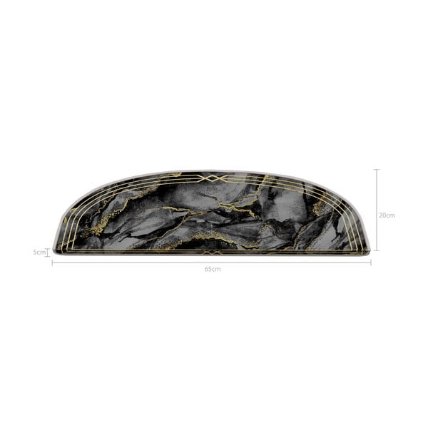 Covorașe pentru scări gri-închis 16 buc. 20x65 cm Marble Dream – Vitaus-image-2