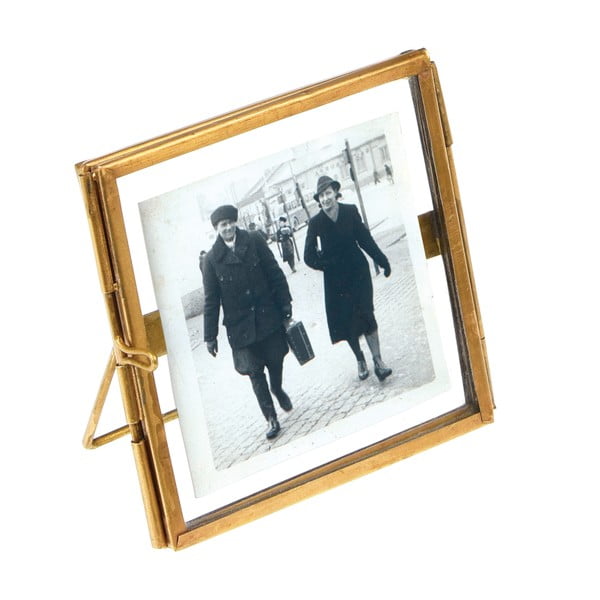 Ramă foto aurie cu picior de susținere din metal 8x8 cm – Rex London