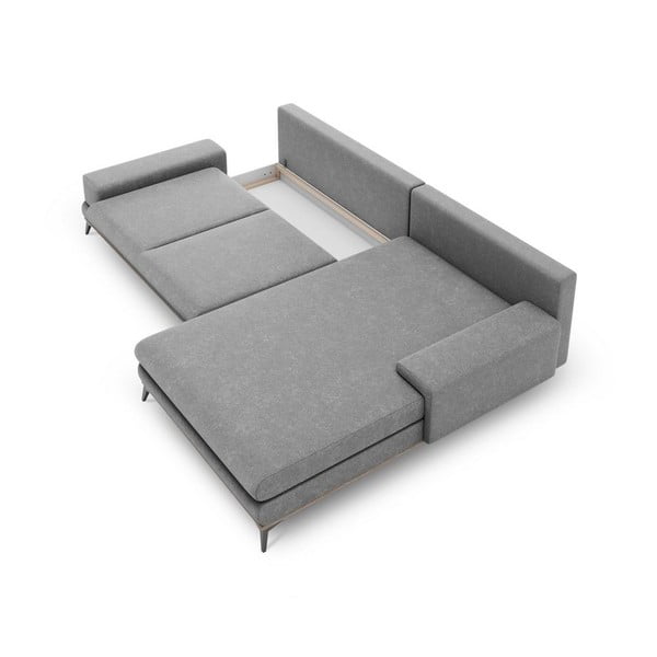 Colțar extensibil cu șezlong pe partea dreaptă Windsor & Co Sofas Planet, gri-image-3