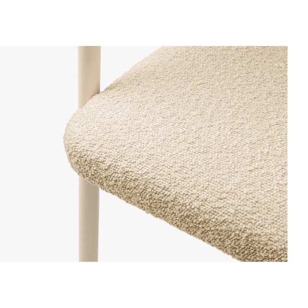 Scaun de living crem cu cotiere tapițat Lea – Micadoni -image-3