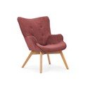Fotoliu roșu cu tapițerie din catifea reiată Niko – Ropez