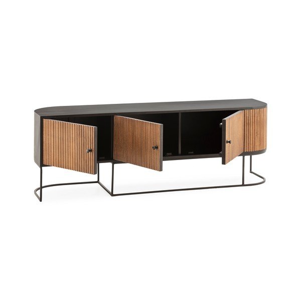 Comodă TV în culoare naturală din lemn de mango 160x55x40 cm Curve – MOME-image-4