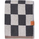 Prosop gri antracit/bej din bumbac organic din frotir 50x90 cm Retro – Mette Ditmer Denmark