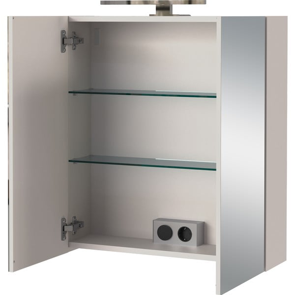 Dulap de baie crem suspendat, cu oglindă 60x71 cm Arcena – Germania-image-3