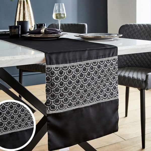 Napron de masă din microsatin 32x220 cm Deco Sequin – Catherine Lansfield-image-4