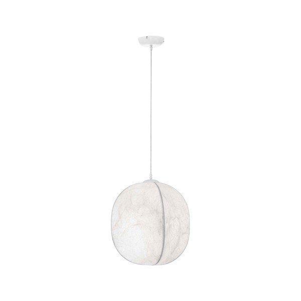 Lustră albă din metal cu abajur textil ø 42 cm Pierida – Nova Luce