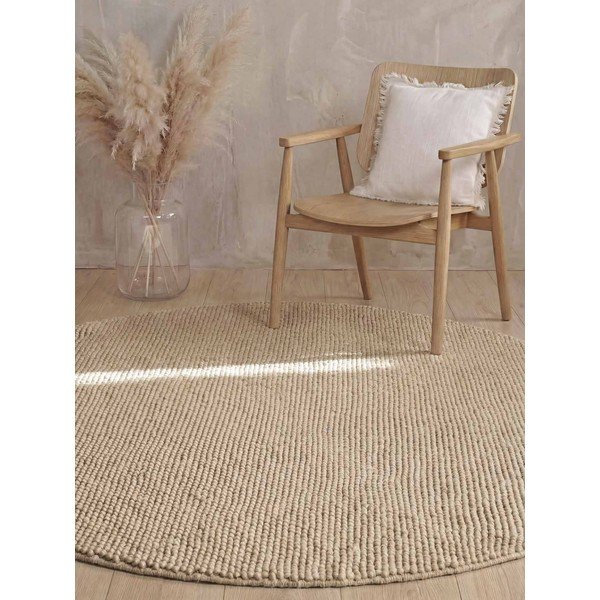 Covor bej țesut manual rotund din lână ø 200 cm Richmond Diana – Ted Baker-image-3