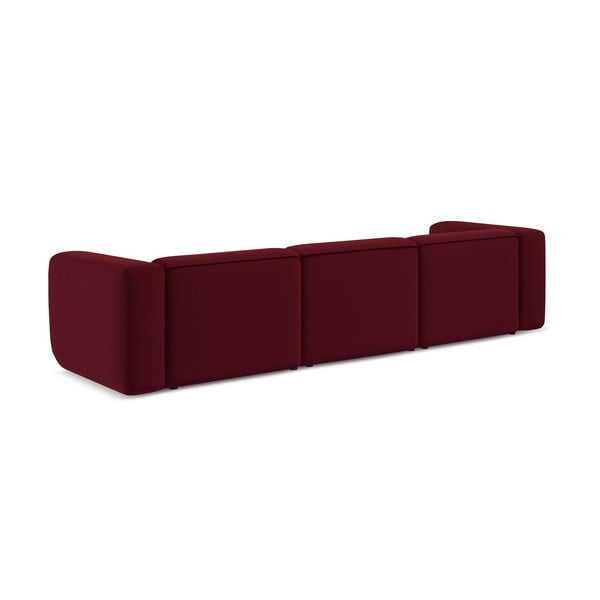 Canapea burgundy cu tapițerie din catifea 319 cm Ekahi – Makamii-image-4