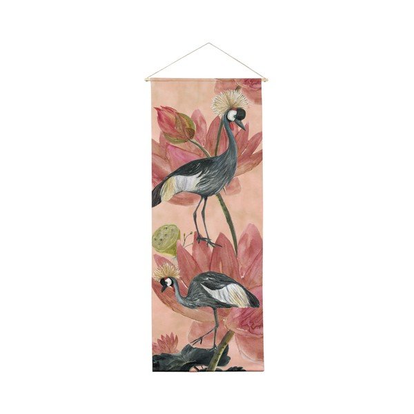 Tapiserie 40x155 cm Flores y Gruas – Madre Selva
