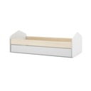 Pat pentru copii cu extensie  alb/cu aspect de lemn de pin  90x200 cm Estefania – Marckeric