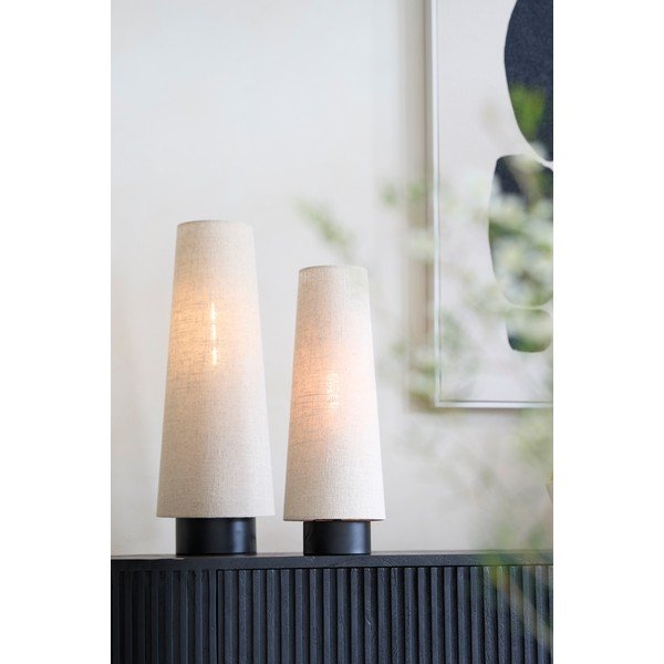Veioză bej din metal cu abajur textil (înălțime 42 cm) Howie – Light & Living-image-1