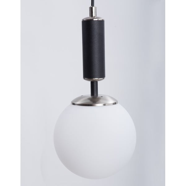 Lustră alb-negru  cu abajur din sticlă ø 15 cm Hector – Squid Lighting-image-1