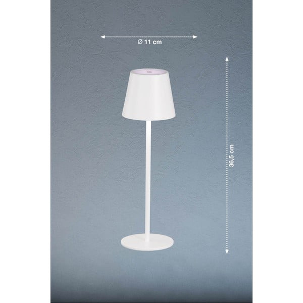 Veioză albă LED cu abajur din metal (înălțime 36,5 cm) Viletto – Fischer & Honsel-image-1