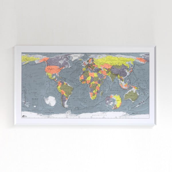 Harta lumii în husă transparentă Classic World Map, 130 x 72 cm