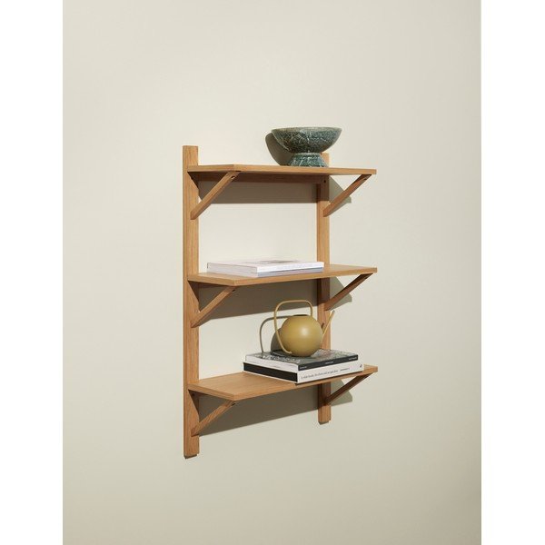 Raft în culoare naturală etajat cu aspect de lemn de stejar 70 cm Triarch – Hübsch-image-1