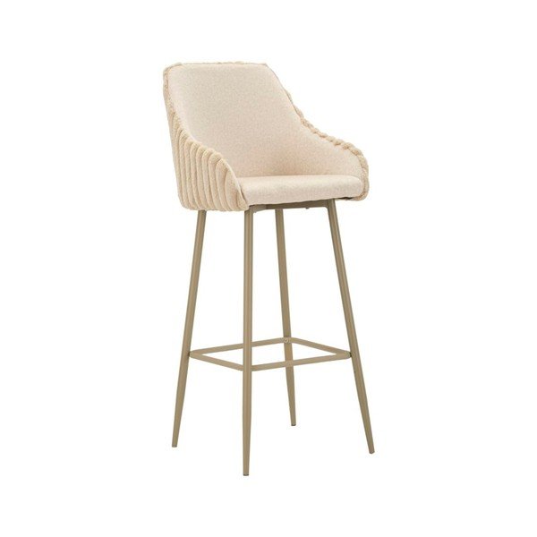 Scaune de bar crem cu cotiere 2 buc. tapițate (înălțime șezut 78 cm) Alaska – Mauro Ferretti
