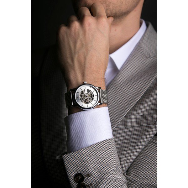 Ceas bărbătesc cu curea din inox Walter Bach Randy, argintiu-image-3
