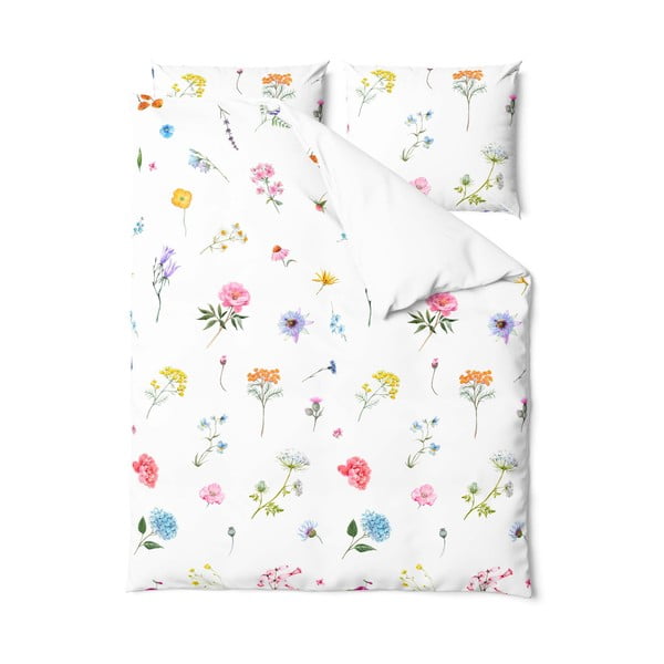 Lenjerie de pat din bumbac pentru pat dublu Bonami Selection Fleur, 200 x 220 cm