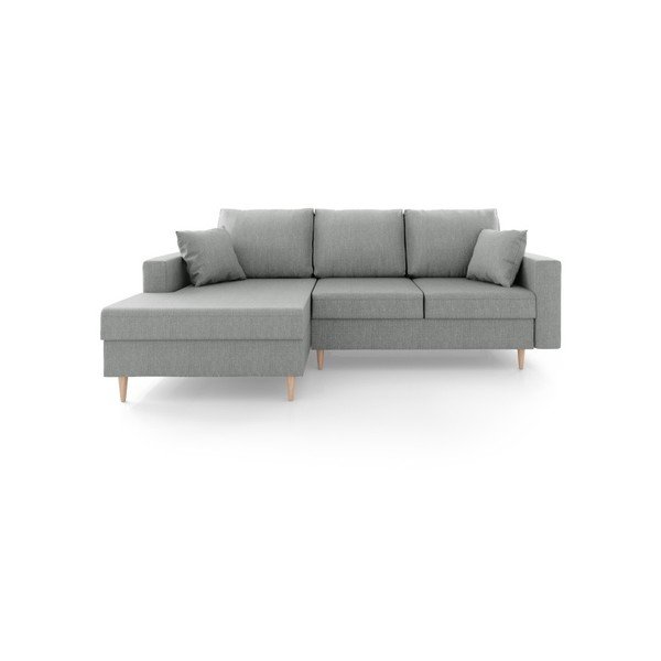 Canapea extensibilă cu spațiu de depozitare Mazzini Sofas Aubrieta, pe partea stângă, gri-image-3