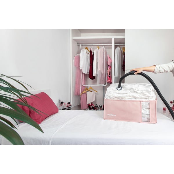 Cutie de depozitare pentru haine din plastic cu vacuum 65x45x27 cm Pink Edition – Compactor-image-1