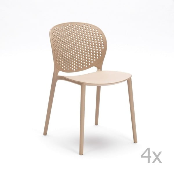 Set 4 scaune Design Twist Gavle, bej