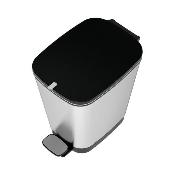 Coș de gunoi argintiu cu pedală din plastic 25 l Chic Bin – KIS-image-3